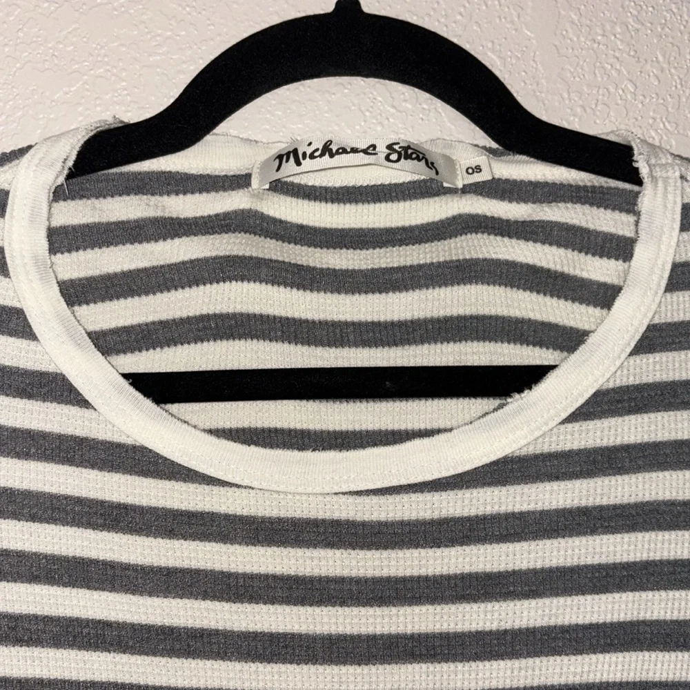 Michael Stars striped cotton casual top one size